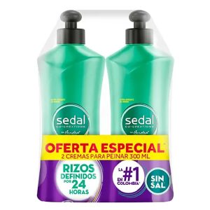 2 Crema Para Peinar Sedal Rizos Definidos 300 Ml