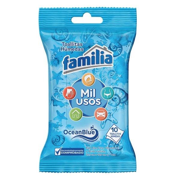 Pañitos Húmedos Familia Active Mil Usos 10 Unidades