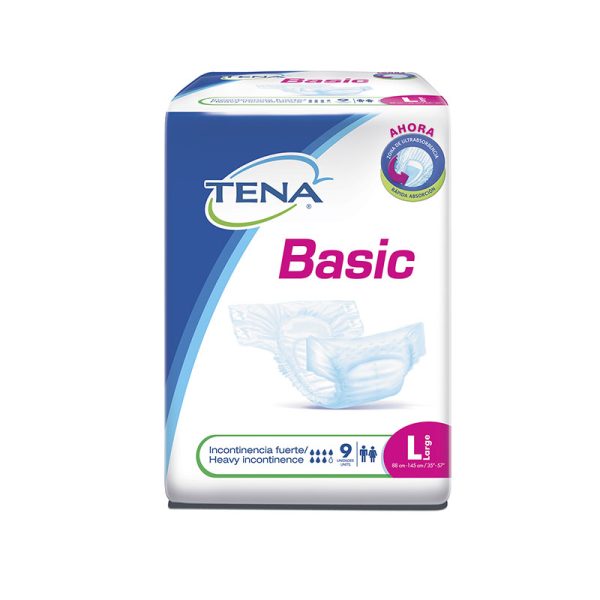 Pañal Tena Basic Grande Tipo Tela 9 Unidades