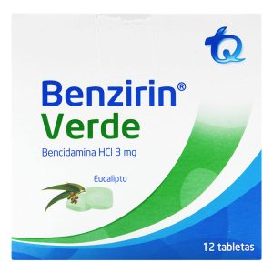 Benzirin Verde Eucalipto 12 Tabletas
